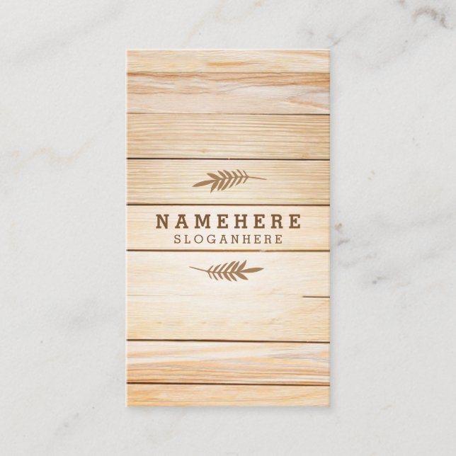 Cartão de visita Vertical de Madeira Na moda Moder (Frente)