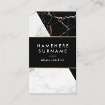 Cartão de visita vertical de mármore de prata