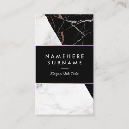Cartão de visita vertical de mármore de prata
