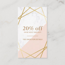 Cartão De Visita Vertical de mármore geométrico mínimo moderno do