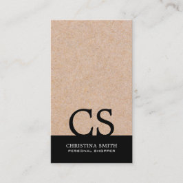 Cartão De Visita Vertical do Impressão B&W de Typo Moderno Monogram