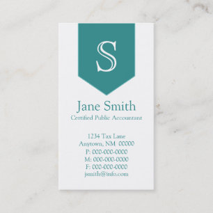 Cartão de visita vertical do monograma da seta, c