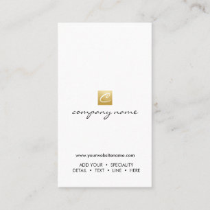 Cartão De Visita Vertical minimalista da caligrafia Dourado Luxe do