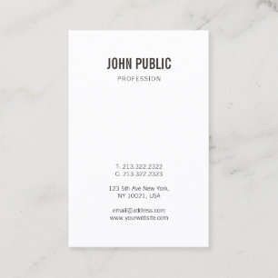 Cartão De Visita Vertical Minimalista Moderno Elegante