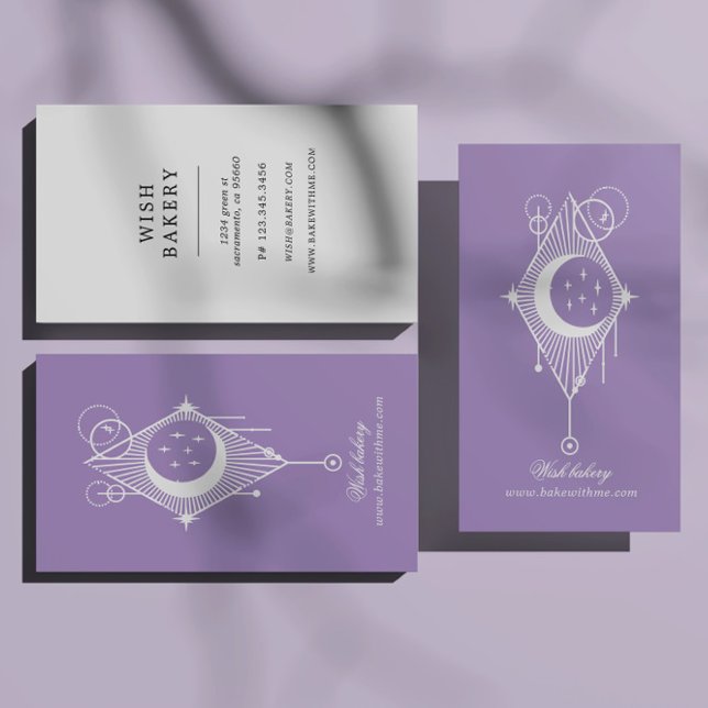 Cartão De Visita Vertical Mística Celestial Elegante (Criador carregado)