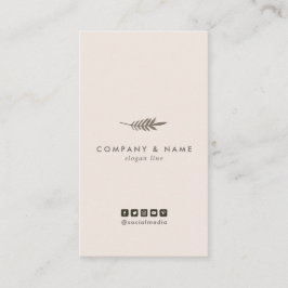 Cartão De Visita Vertical Pastel de Brown da folha chique