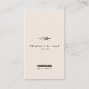 Cartão De Visita Vertical Pastel de Brown da folha chique