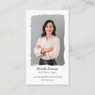 Cartão De Visita Vertical sobre o estilo pintado minimalista simple