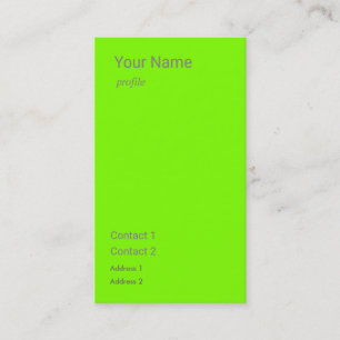 Cartão De Visita vertical verde fluorescente