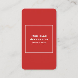 Cartão De Visita Vertical Vermelho Moderno Elegante Minimalista Ten