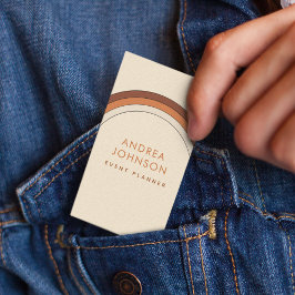 Cartão De Visita Vertro Terracotta Cream 60s 70s Rainbow Stripes