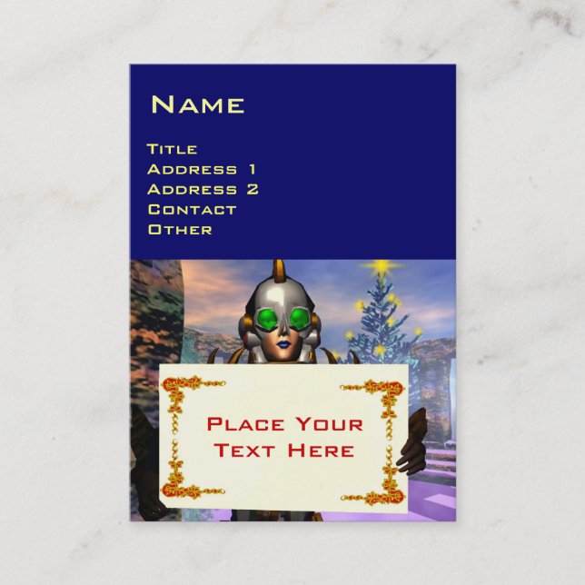 CARTÃO DE VISITA VÉSPERA DE UM CIBORG DO NOVO ANO (Frente)