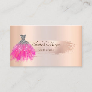Cartão De Visita Vestido Chique Elegante com Traço de Pincel em Dou