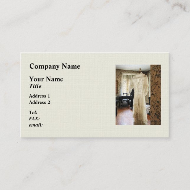 Cartão De Visita Vestido de Casamento do Século 19 (Frente)