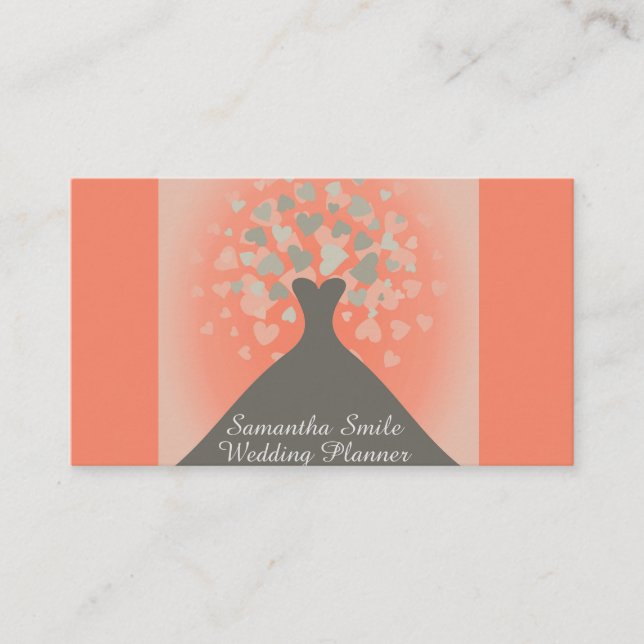 Cartão De Visita Vestido de Casamento Elegante com Planner de Casam (Frente)
