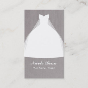Cartão De Visita Vestido de Noiva Glamour Moderno Chique Nupcial