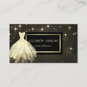 Cartão De Visita Vestido Dourado de Estrelas Glamourosas Modernas E