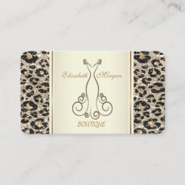 Cartão De Visita Vestido feminino moderno com estampa de leopardo g