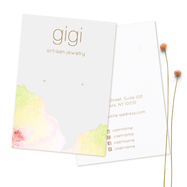 Cartão De Visita Vestígio de Vestígios de Aquarela Artista Floral (Criador carregado)