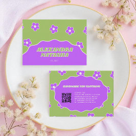 Cartão De Visita Vestuário de mão verde roxo Y2K