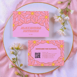 Cartão De Visita Vestuário Púrpura de Flor Y2K, Cor-de-rosa, feito