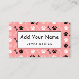 Cartão De Visita Vet de Padrão Bonito da Bona Cute Veterinária