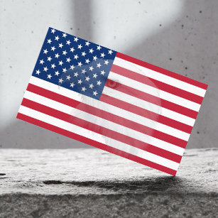 Cartão De Visita Veterano Militar Bald Eagle e Bandeira Americana