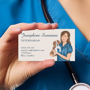 Cartão De Visita Veterinária Médica de Animais de Estimação Vet Men