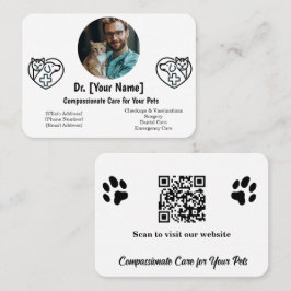 Cartão de visita Veterinária Personalizável com Fo