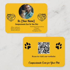 Cartão de visita Veterinária Personalizável com Fo