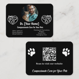 Cartão de visita Veterinária Personalizável com Fo