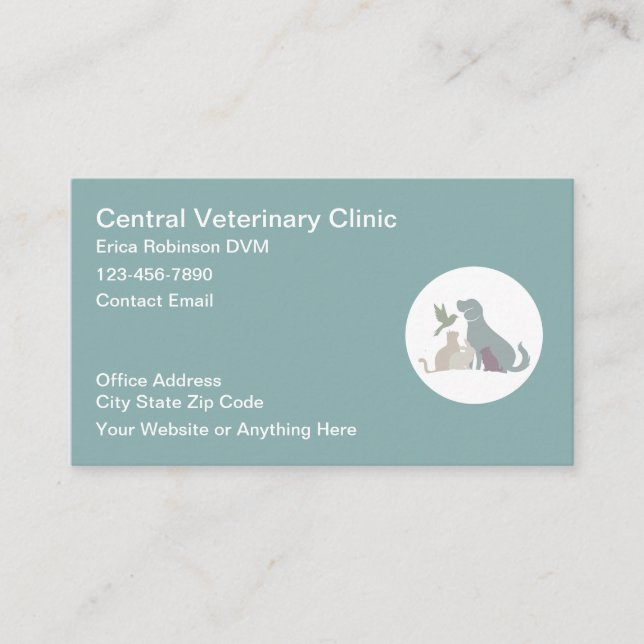 Cartão De Visita Veterinarian Pastel Color Business Cards (Frente)