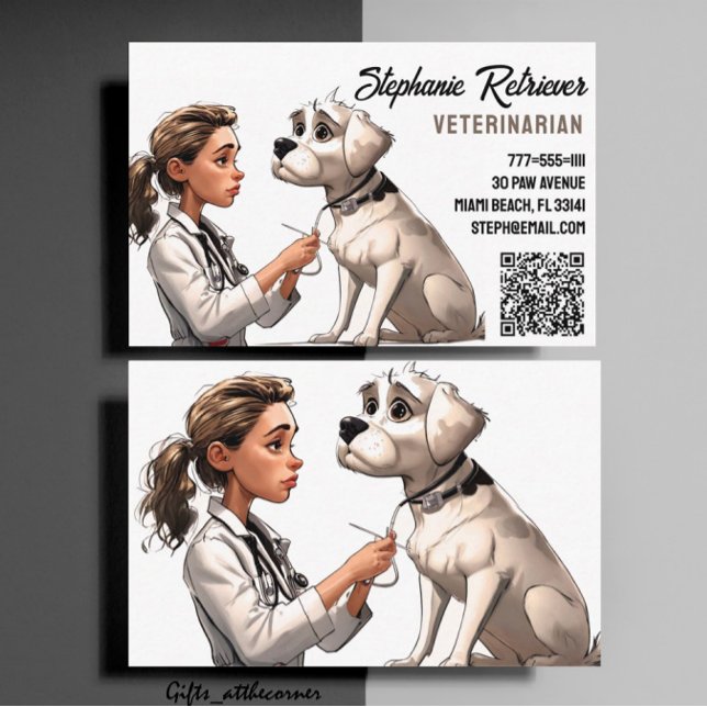 Cartão De Visita Veterinário (Criador carregado)