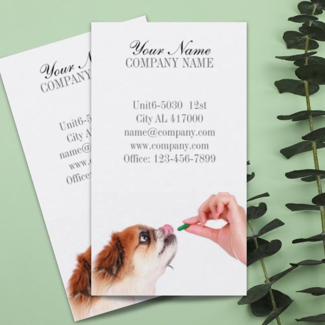 Cartão De Visita Veterinário de animais de estimação de gatos-do-ga (Cute dog cat pet sitter pet groomer veterinarian business card)
