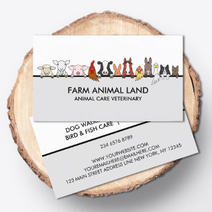 Cartão De Visita Veterinário de Animais de Fazenda
