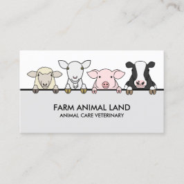 Cartão De Visita Veterinário de Animais de Fazenda Vaca Ovelha Cabr