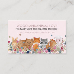 Cartão De Visita Veterinário de CORDEIRO ESQUILO RAPOSA ROSA COELHO
