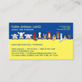 Cartão De Visita Veterinário de nomeação de animal de fazenda amare