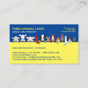 Cartão De Visita Veterinário de nomeação de animal de fazenda amare