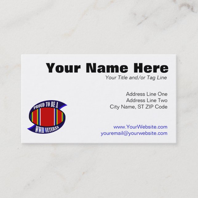 Cartão De Visita Veterinário de WWII (Frente)