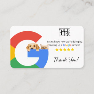 Cartão De Visita Veterinário Google Review Modelo com código QR