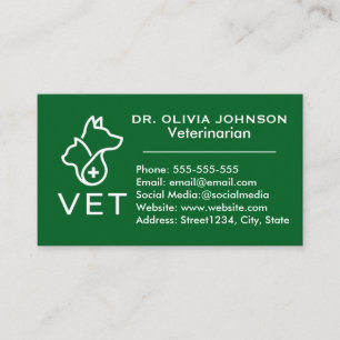 Cartão de Visita Veterinário Minimalista Personali