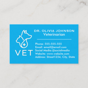 Cartão de Visita Veterinário Minimalista Personali