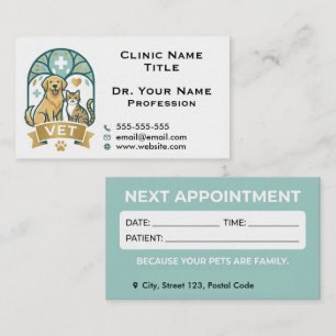 Cartão De Visita Veterinário Personalizado e Lembrete de Consulta