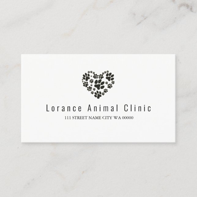 Cartão De Visita Veterinário Pet Animal Clinical (Frente)