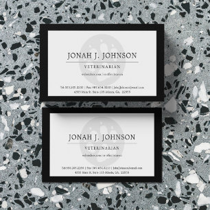 Cartão De Visita Veterinário Professional   Borda Negra De Cães