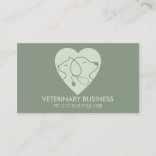 Cartão De Visita Veterinário Verde Pata Médico Animal de Estimação