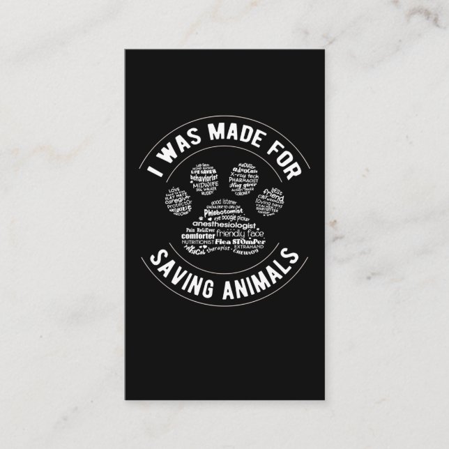 Cartão De Visita Veterinário Veterinário da Paw Veterinaria Vet Tec (Frente)