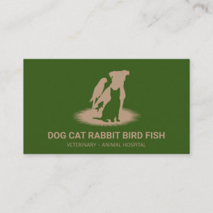 Cartão De Visita Veterinário Veterinário gato cão pássaro coelho pe