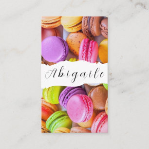 Cartão De Visita Vetor de Macarons Vintage Sem Costura Feather